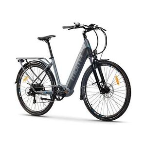 Moma Bikes Velo de Ville Electrique VAE, EBIKE-28 PRO , Alu. SHIMANO 7 Vitesses & Freins a disque Hydraulique Batterie Intégrée Ion Lithium 48V 13Ah - Publicité