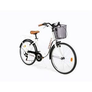 Momabikes Vélo de Ville City Classic 26 , Aluminium SHIMANO 18v, Blanc - Neuf - Publicité