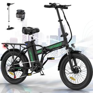 Vélo Électrique HITWAY 20 pouces Noir Vert 250W 36V 11.2Ah