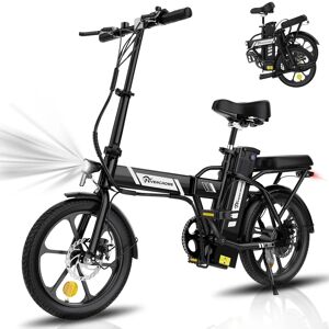EVERCROSS TECH Vélo électrique Gros Pneus 16  EK5- Batterie amovible 36V  Moteur 250W 7-Vitesse  Freins Double Adulte - Noir - Neuf - Publicité