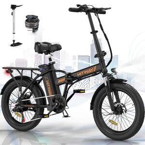 Vélo Électrique HITWAY Noir pouces 250W 36V 11.2Ah VTT Fat Bike Electrique Pliable - Neuf - Publicité