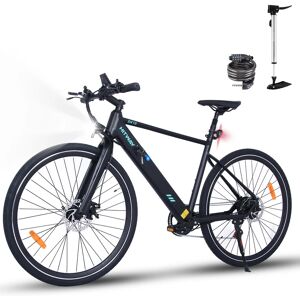 HITWAY Velo Électrique, Ville E-Bike Velo Électrique avec Batteries Amovibles au Lithium 36V 12Ah, Cadre en Aluminium, velo de Montagne electrique 7 Vitesses, VTT Électrique pour Adultes, Autonomie 40-80km Noir - Neuf