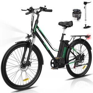 Vélo Électrique HITWAY Noir 26 POUCES 250W 36V 11.2Ah Shimano 7 Vitesses E-Bike - Neuf - Publicité