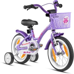 PROMETHEUS BICYCLES® Vélo enfant 14 pouces, stabilisateurs blanc/violet