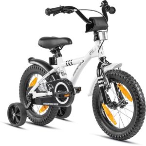 PROMETHEUS BICYCLES® Velo enfant 14 pouces, stabilisateurs blanc/noir