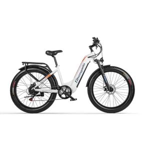 Shengmilo MX06 Vélo électrique adulte 48 V Bafang 1000 W Moteur 26 pouces Fat Tire City Femme E-Bike Vélo pour homme 48 V 17,5 Ah Batterie Samsung, Blanc - Publicité