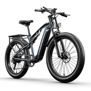 Vélo électrique à suspension complète Shengmilo, vélo électrique 1000 W, batterie Li-ion SAMSUNG d autonomie de 90 km, vélo de montagne électrique de 26 pouces, écran LCD, MX05, gris - Publicité
