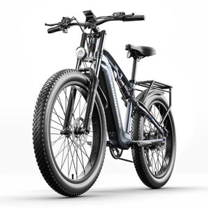 Shengmilo MX05 Vélo électrique adulte 48 V Bafang 1000 W Moteur 26 pouces Fat Tire E-Mountain Bike Vélo électrique pour homme 48 V 17,5 Ah Batterie Samsung, Gris - Publicité