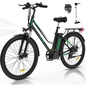 Vélo électrique HITWAY 26  - 7 Vitesses - Batterie amovible 36V 12AH 250W - E-Bike Noir - Publicité