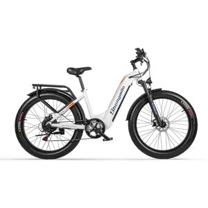 Shengmilo MX06 Vélo électrique adulte 48 V Bafang 1000 W Moteur 26 pouces Fat Tire City Femme E-Bike Vélo pour homme 48 V 17,5 Ah Batterie Samsung, Blanc - Publicité