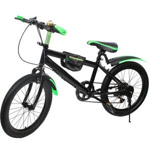 LANNADD VTT 20 pouces, véhicule unique, vélo pour enfant, VTT, vélo de ville, 6 vitesses, avec haut-parleur, double frein à disque, vélo avec cadre rigide, pour fille, pour garçon, vert - Publicité