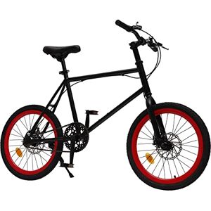 SanBouSi Vélo BMX Freestyle de 20", pour enfant et adolescent, freins à disque, pour garçons et filles (noir et rouge) - Publicité