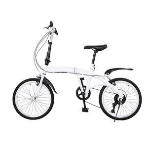 unkonwcy Vélo pliant Vélo de camping Vélo de ville pour adulte Blanc Vélo pour homme et garçon Vélo de ville Vélo de montagne Vélo de positionnement Cadre en acier au carbone 20" 6 - Publicité