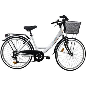 Eden Bikes VTC 26' Femme Discovery Adventures 6 Vitesses Shimano TY21 Equipement City, Blanc - Publicité