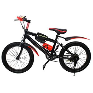 WOQLIBE Vélo de montagne pour enfant de 20 pouces pour enfant VTT Vélo de ville 6 vitesses Rouge/vert (rouge) - Publicité
