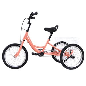 GramStudio Vélo pour enfant, 16 pouces, orange clair, tricycle avec panier, poignée de frein à 3 doigts, pour ville, plages, pistes cyclables, routes de gravillon, 7-10 ans - Publicité