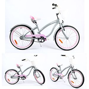 Lux4kids Cruiser Vélo pour fille 20" 6 couleurs avec frein à rétropédalage Argenté Rose 02 - Publicité