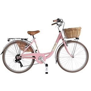 BICICLETTE CANELLINI Vélo Femme Venere Dolce Vita Vintage 26" Shimano ctb vélo de Ville (Rose) - Publicité