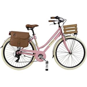 Via Veneto by Canellini Bici Vélo Citybike Byciclette CTB Femme Dame Vintage Retro Via Veneto Aluminium Boite (Rose, 46) - Publicité