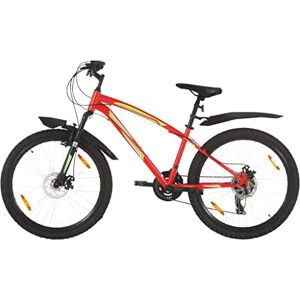 vidaXL Vélo de Montagne Vélo de Cyclisme Article de Sport Adultes Extérieur Freins à Disque 21 Vitesses Roues de 26 Pouces 36 cm Rouge - Publicité