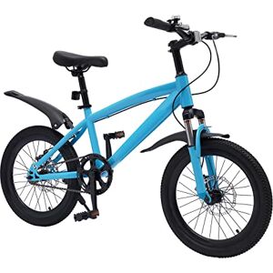 HauTour Vélo VTT de 18" pour enfant, pour garçons et filles, hauteur réglable, vélo d'extérieur pour enfants de 5 à 8 ans, bleu - Publicité