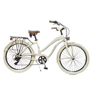 Via Veneto by Canellini Bici Vélo Citybike Byciclette CTB Femme Dame Vintage Retro Via Veneto American Cruiser Aluminium (Beige) - Publicité