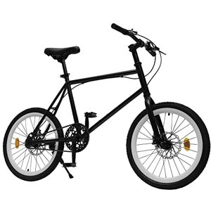 HauTour Vélo BMX Freestyle de 20’’ pour enfant, en acier à haute teneur en carbone, hauteur réglable, pour 6 à 9 ans, noir et blanc - Publicité