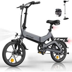 HITWAY 16" vélo électrique 250W/36V électrique Pliable d'assistance à la pédale avec Batterie 7,8Ah, sans accélérateur, pour Adolescent et Adultes - Publicité