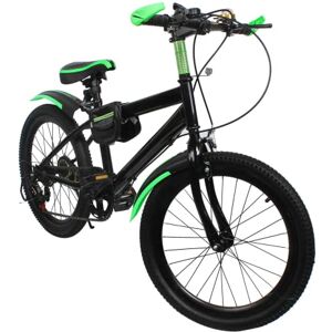 CHIMHOON Vélo pour enfant 20 pouces VTT pour enfants 7 vitesses pour garçons et filles Double frein à disque Vélo de ville en acier au carbone Convient pour les enfants de 130 à 150 cm (vert) - Publicité