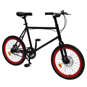 HauTour Vélo BMX Freestyle de 20’’ pour enfant, en acier à haute teneur en carbone, hauteur réglable, pour 6 à 9 ans, noir et rouge - Publicité