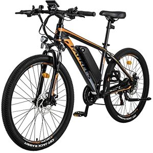 Fafrees Vélo Électrique 26 Pouces 250W, Batterie Lithium-ION Amovible 36V 10AH, Vélo Électrique de Montagne (Noir) - Publicité