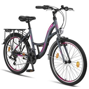 Licorne Bike Stella Premium City Bike de 24,26 et 28", Vélo pour filles, garçons, hommes et femmes, 21 vitesses, Vélo de ville hollandais (anthracite, 24,00) - Publicité