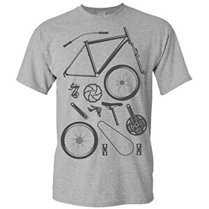 Baddery T-Shirt de vélo: Composants d'un Vélo Cadeau pour Cyclistes BMX vélo VTT Bicyclette e-Bike Fixie Urban Urbaine Carfree Cadeau pour Les Fans de vélo (XXL) - Publicité