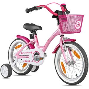 Prometheus Bicycles Velo Enfant 5 Ans Vélo Fille 16 Pouces a Roulette pour 4 a 5 Ans Petite Princesse en Rose - Publicité