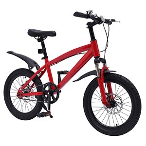 HauTour Vélo VTT de 18" pour enfant, pour garçons et filles, hauteur réglable, vélo d'extérieur pour enfants de 5 à 8 ans, rouge - Publicité