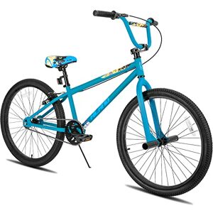 ROCKSHARK Hiland Vélo pour Enfant Vélo BMX Freestyle 24 Pouces pour Garçons et Filles Adolescents avec Roue Libre Bleu… - Publicité