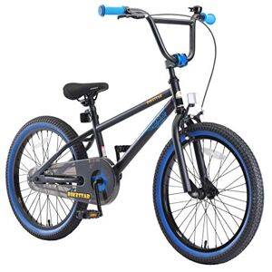 BIKESTAR Vélo Enfant pour Garcons et Filles de 6 Ans   Bicyclette Enfant 20 Pouces BMX avec Freins   Noir & Bleu - Publicité