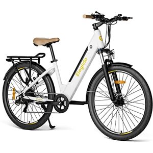 Eleglide T1 Step-Thru Vélo Électrique, Vélo de Trekking électrique, E-Bike 27,5 Pouces, Batterie 36V 12,5AH, Shimano 7 Gear, Double Frein à Disque, Blanc VTC Electrique Homme Femme - Publicité