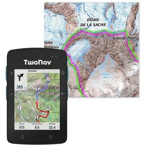 TwoNav Roc + Carte France IGN Topo complète, GPS de Sports avec écran 2,7 Pouces pour VTT, vélo, Gravel ou bikepacking avec Cartes incluses. Couleur Turquoise - Publicité