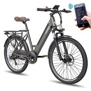 Fafrees Vélo électrique F26 Pro 26 Pouces avec APP, Batterie Amovible Intégrée 36V/10Ah, écran LCD, 250W Vélo électrique Urbain pour Adulte Homme Femme, Gris - Publicité