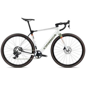 Orbea Vélo de Route Électrique Carbone - GAIN M21e 1X - 2024 - White Chic - Metallic Green Artichoke (gloss) - Publicité