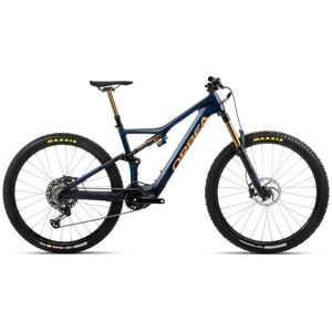 Orbea Rise M-Team VTT Électrique - 2022 - blue carbon / red gold - Publicité