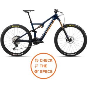 Orbea Rise M10 VTT Électrique - 2022 - blue carbon / red gold (gloss) A01 - Publicité