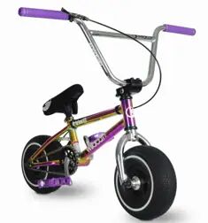 Wildcat Mini BMX Bike Wildcat Royal Original 2A (Violet/Neochrome/Argent - Avec Frein)