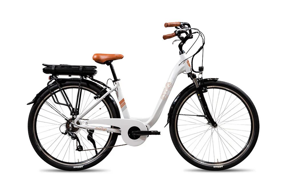 EMG E-bike Vintage con telaio in alluminio 19, ruote 28, motore centrale 250W Ananda, batteria 13AH e cambio Shimano