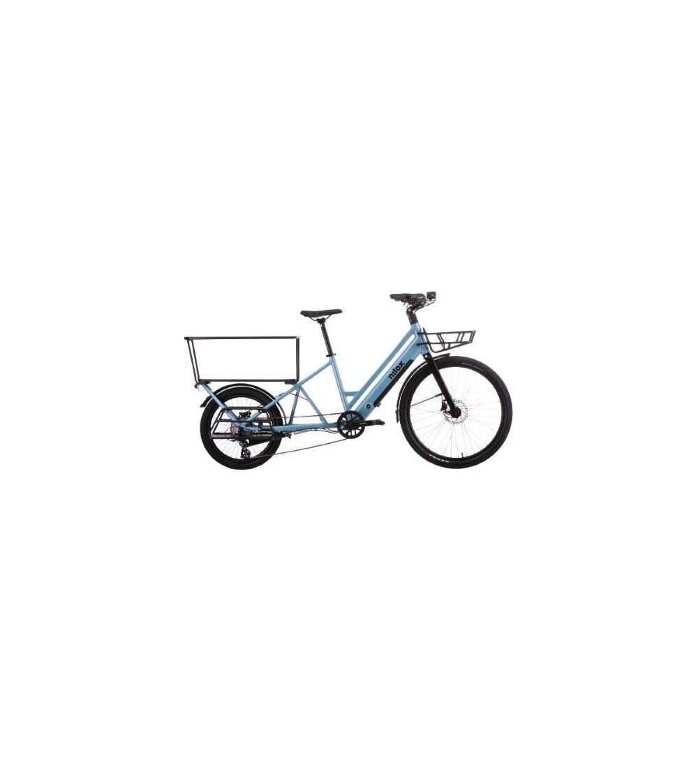 NILOX C3 CARGO LONGO BICICLETTA ELETTRICA 250W RUOTA ANTERIORE 27.5" POSTERIORE 20" VELOCITA' 25 KM/H AUTONOMIA 50 KM BLU