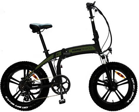 momo design md-e20ff3-g bici elettrica bicicletta pedalata assistita e-bike 25 km/h ruote 20 pollici colore nero verde - md-e20ff3-g tokyo