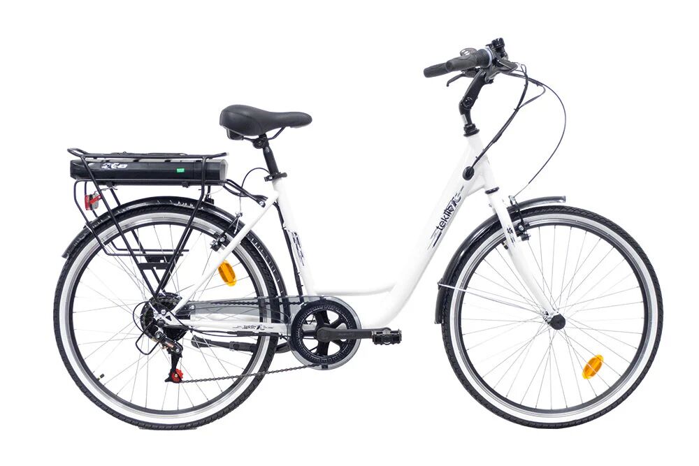 TEKLIO TC1D2SCW bicicletta elettrica Bianco Acciaio 66 cm (26) 23,8 kg Ioni di Litio