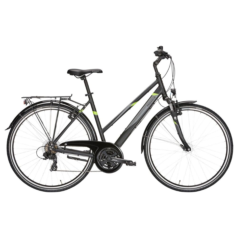 Pegasus City Bike Avanti 18 Trapez Nero Grigio Lime Donna 45