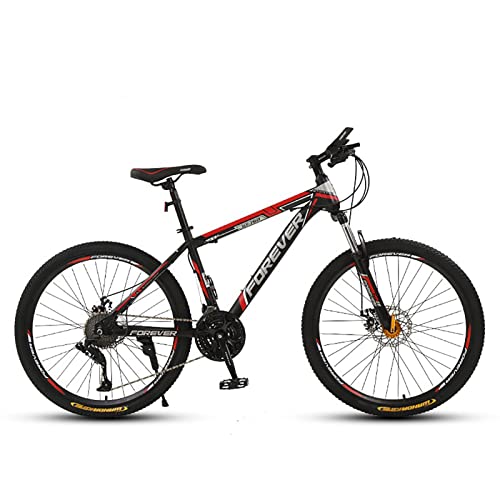 LapooH 26 inch mountainbikes, 21/24/27/30speed high-carbon staal mountainbike, mountainbike vering verstelbare stoel outroad fietsen,Rood,21 speed